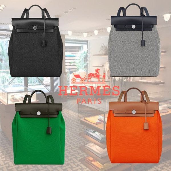 稀少な エルメスバックパック  Herbag バックジップチルト キャンバスH077782CKAK